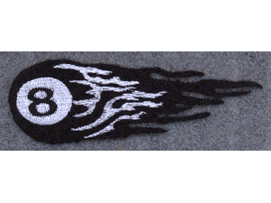Flaming 8 ball patch 4 inch